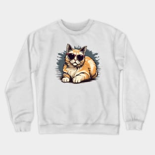 cute cat wearing glasses. Crewneck Sweatshirt